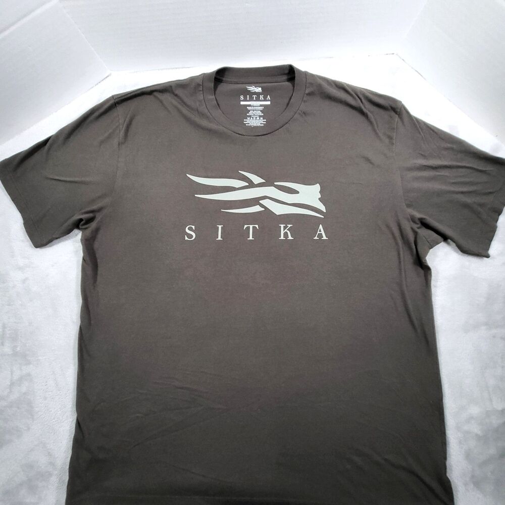 Sitka Gear Icon Tee Mens 2XL Charcoal Brown Logo Hunting Graphic T-Shirt XXL